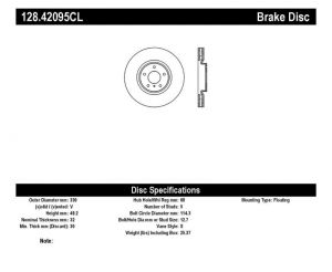 Stoptech Drilled Sport Brake Rotors 128.42095CL