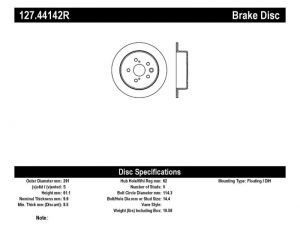 Stoptech Slot & Drill Brake Rotors 127.44142R