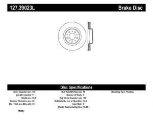 Stoptech Slot & Drill Brake Rotors 127.39023L