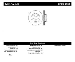 Stoptech Drilled Sport Brake Rotors 128.47024CR