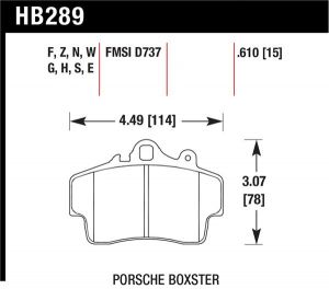 Hawk Performance DTC-30 Brake Pad Sets HB289W.610
