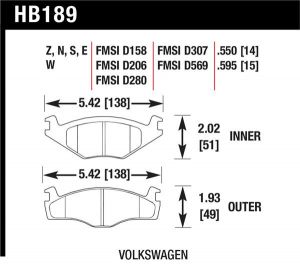 Hawk Performance Ceramic Brake Pad Sets HB189Z.595