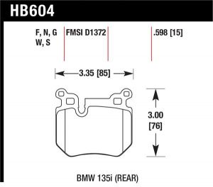 Hawk Performance HT-10 Brake Pad Sets HB604S.598