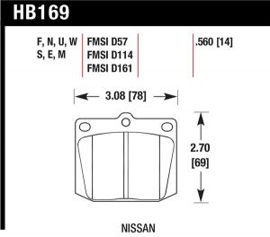 Hawk Performance Black Brake Pad Sets HB169M.560