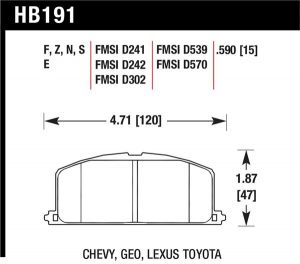 Hawk Performance HT-10 Brake Pad Sets HB191S.590