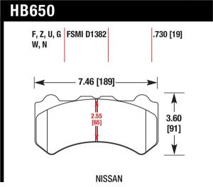 Hawk Performance DTC-60 Brake Pad Sets HB650G.730