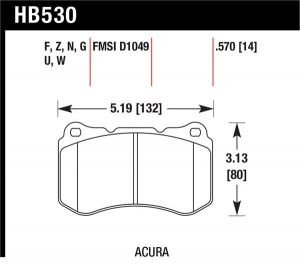 Hawk Performance DTC-30 Brake Pad Sets HB530W.570