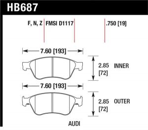 Hawk Performance Ceramic Brake Pad Sets HB687Z.750