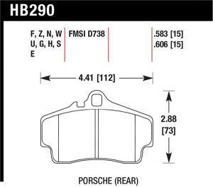 Hawk Performance HT-10 Brake Pad Sets HB290S.583