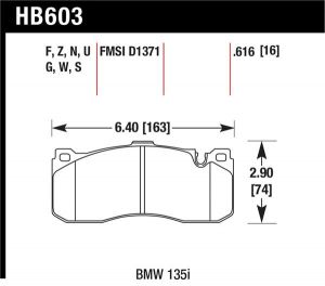 Hawk Performance HT-10 Brake Pad Sets HB603S.616