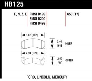 Hawk Performance Blue 9012 Brake Pad Sets HB125E.650
