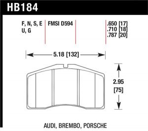 Hawk Performance DTC-70 Brake Pad Sets HB184U.650