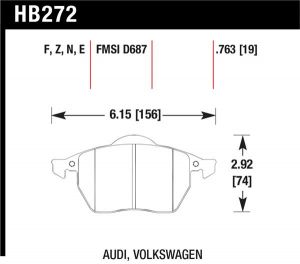 Hawk Performance HP+ Brake Pad Sets HB272N.763