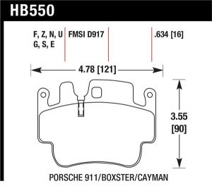 Hawk Performance DTC-70 Brake Pad Sets HB550U.634