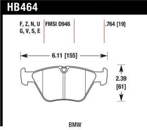 Hawk Performance DTC-70 Brake Pad Sets HB464U.764