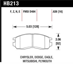 Hawk Performance HP+ Brake Pad Sets HB213N.626