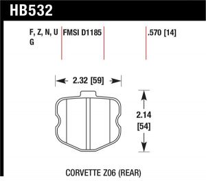 Hawk Performance HPS Brake Pad Sets HB532F.570