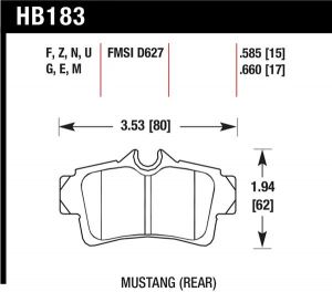 Hawk Performance HPS Brake Pad Sets HB183F.585