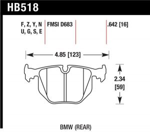 Hawk Performance HT-10 Brake Pad Sets HB518S.642